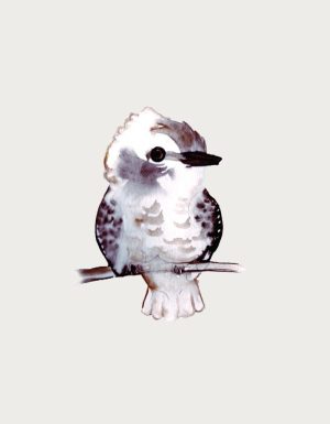Watercolour kookaburra perched on a branch - flat print artwork for the bird mug