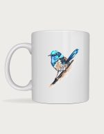 Australian bird mug - Fairywren blue wren on a branch