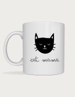 Black cat mug - Cat Mama minimalist design