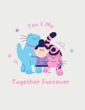 Together Furrever pet mug design - flat print artwork shown on a plain background