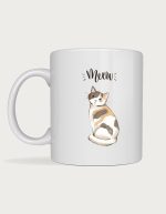 Calico cat mug - Meow illustration