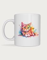 Cute cat mug - warm watercolour kitten portrait