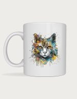 Stern watercolour cat mug