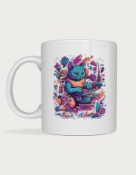 Cat cup - cyberpunk gamer cat with neon game gear