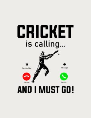Cricket Is Calling phone call design - flat print artwork for the cricket mug