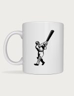 Cricket mug - classic batter illustration