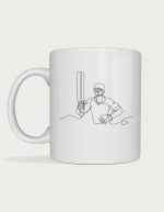 Cricket mug - continuous line drawing of batter