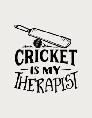 Cricket Is My Therapist mug design - flat print artwork shown on a plain background