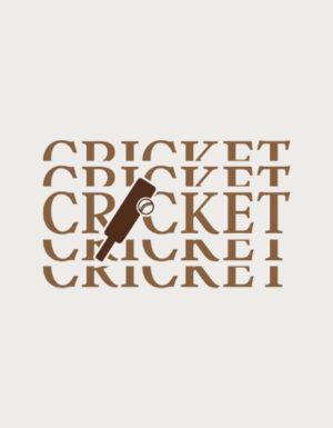 Repeated Cricket text with bat and ball - flat print artwork for the cricket mug