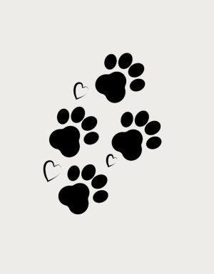 Paw Prints - flat print artwork for the dog coffee cup