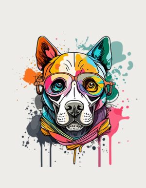 Colour Splash Cool Dog - flat print artwork for the german shepherd mug