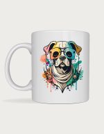 Colour splash glasses dog mug