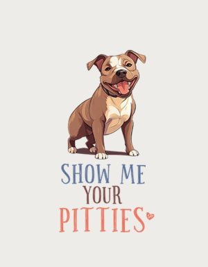 Show Me Your Pitties mug design - flat print artwork shown on a plain background