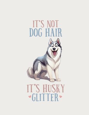 Husky Glitter - flat print artwork for the dog on coffee mug