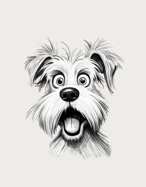 Surprised terrier sketch mug design - flat print artwork shown on a plain background