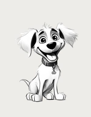 Happy Dog Sketch - flat print artwork for the beagle mug