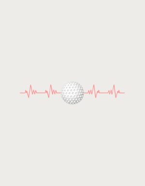 Golf heartbeat mug design - flat print artwork shown on a plain background