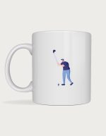 Golf mug - minimalist golfer swing illustration