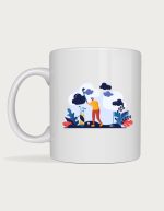 Golfer gift mug - colourful golf course scene