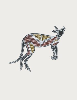 Bold cross-hatch kangaroo art - flat print artwork for the kangaroo mug