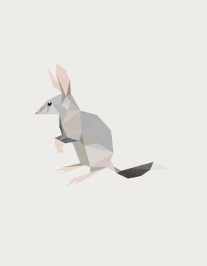 Low poly bilby design - flat print artwork for the australian animal mug