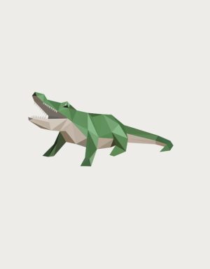Low poly crocodile design - flat print artwork for the australian animal mug