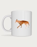 Dingo mug - geometric low-poly dingo walking