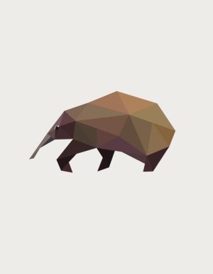 Low poly echidna design - flat print artwork for the echidna mug
