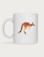 Kangaroo mug - low poly leaping kangaroo design