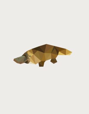 Low poly platypus design - flat print artwork for the platypus mug