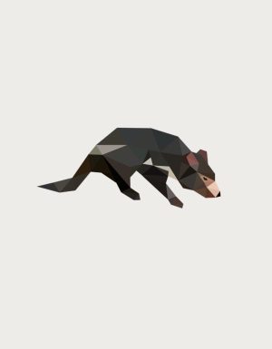 Low poly tasmanian devil design - flat print artwork for the tasmanian devil mug
