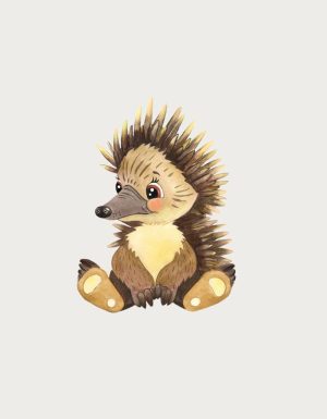 Cute Baby Echidna watercolour illustration - flat print artwork for the echidna mug