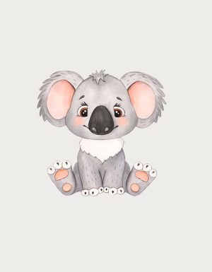 Cute Baby Koala watercolour illustration - flat print artwork for the koala coffee mug
