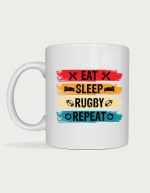 Rugby fan gift - Eat Sleep Rugby Repeat colourful bars
