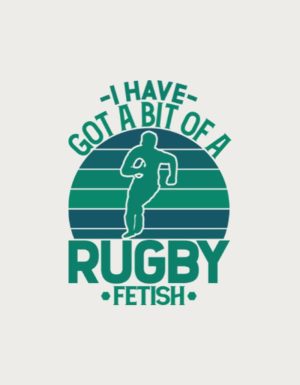 Rugby Fetish mug design - flat print artwork shown on a plain background