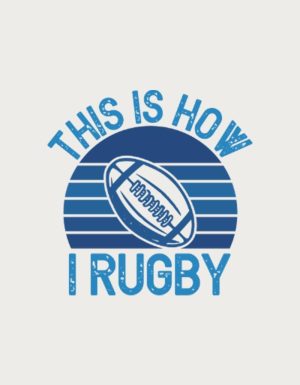 This Is How I Rugby retro sunset badge - flat print artwork for the rugby mug