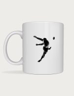 Rugby mug - player mid goal-kick line art