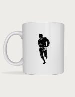 Rugby mug - player about to pass silhouette