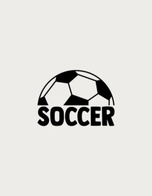 Classic soccer ball and Soccer text - flat print artwork for the football mug