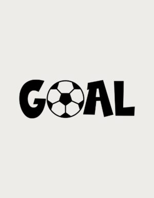 Bold GOAL text with a soccer ball for the O - flat print artwork for the soccer mug