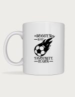 Soccer mug - flaming soccer ball with the text Soccer Is My Favourite Season
