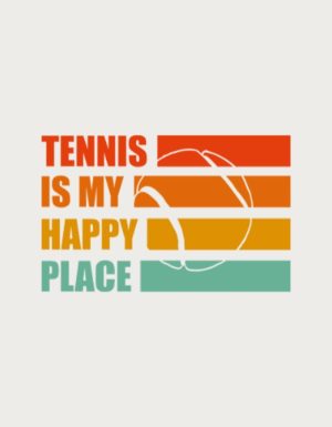 Tennis Is My Happy Place retro design - flat print artwork for the tennis lover mug