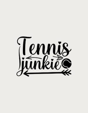 Tennis Junkie script lettering - flat print artwork for the tennis lover mug
