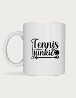 Tennis lover mug - Tennis Junkie script lettering