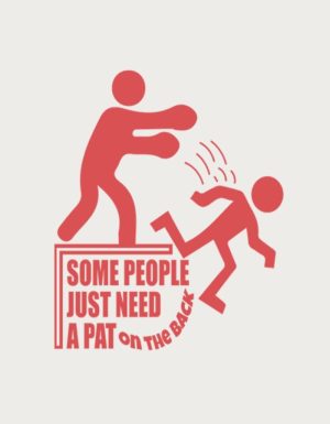 Pat On The Back pictogram design - flat print artwork for the rude mug