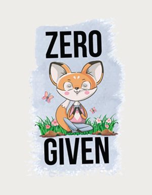 Zero Fox Given meditating fox design - flat print artwork for the funny rude mug