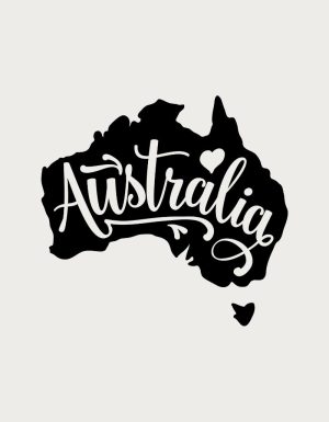 Australia map silhouette design - flat print artwork for the australia mug