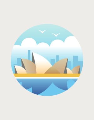 Sydney Opera House design - flat print artwork for the australia mug