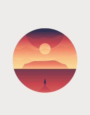 Uluru sunset design - flat print artwork for the australia mug