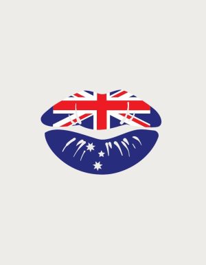Australian flag lips design - flat print artwork for the aussie mug